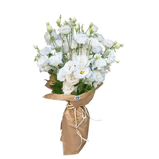 Buket belih lizijantusa