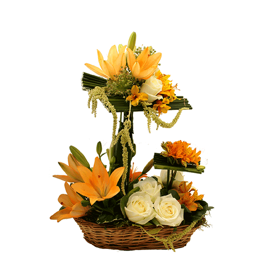 Pogled sa visine - Cvetni aranžman u korpi
