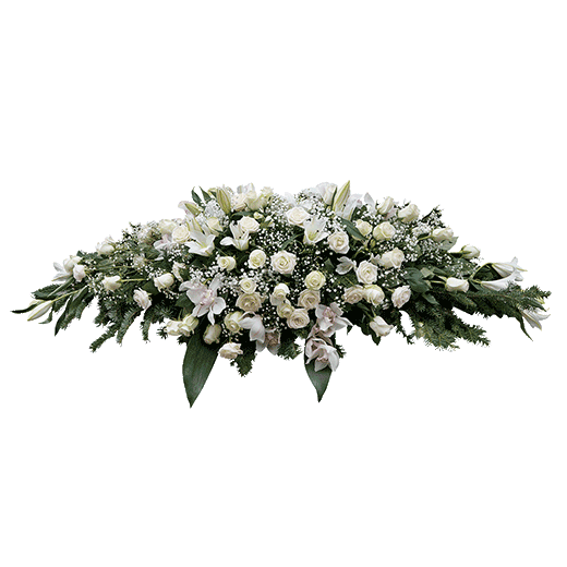 Suza za kovčeg od belog cveća